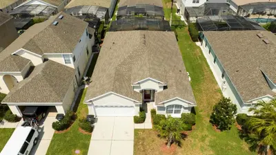 an overhead view of a house with roofs at Game Room 4 BD Private Pool BBQ 2252 in Kissimmee