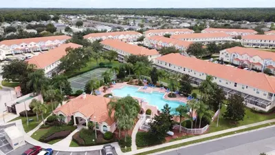 an aerial view of a resort with a pool at NEW Home 3 Bedrooms Water View Disney Universal in Kissimmee
