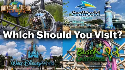 a collage of disney world attractions with the words which should you visit at Near Orlando Convention center and all Park's in Orlando
