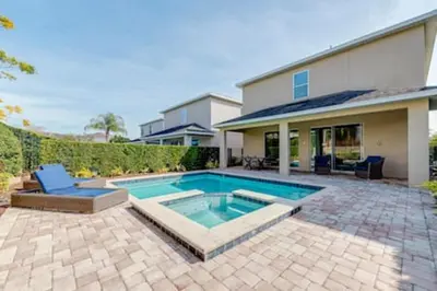 a swimming pool in the backyard of a house at RVH7391 - Five Bed Luxury Disney Vacation Retreat in Orlando