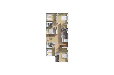 a rendering of a floor plan of a building at Private Heated Pool Water View Resort Fun Near Disney in Kissimmee