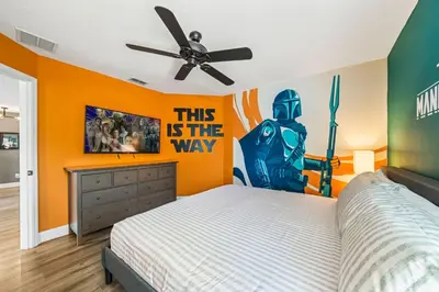 a bedroom with a bed and a ceiling fan at Emerald- 2793 in Kissimmee