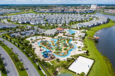 an aerial view of the water park at the resort at Resort Condo 10 Min to Disney in Kissimmee