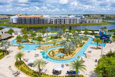 an aerial view of a water park in a resort at Modern Condo Near Disney in Kissimmee