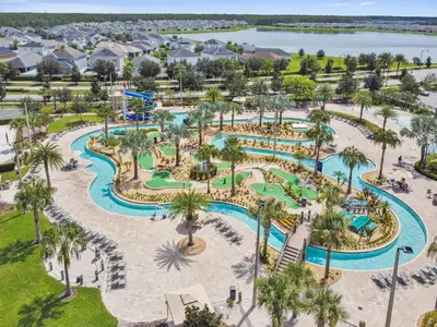 an aerial view of the water park at the resort at Orlando Stay Near Disney with Private Pool in Kissimmee