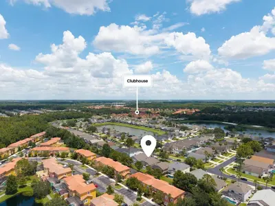an aerial view of a city with a marker for chicago at Two Master Suites Private Pool in Kissimmee