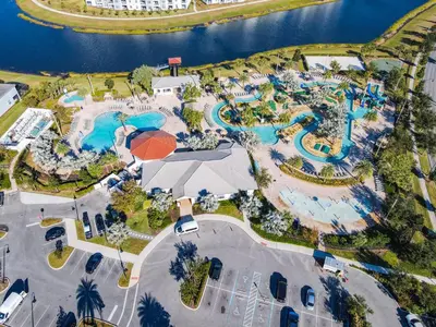 an overhead view of a large water park at 4731#308- 3BR Condo 10min Disney 2 WaterParks in Kissimmee