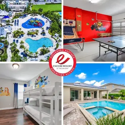 Spacious Fun Retreat With Private Pool And Game Room Near Disney And Waterpark & Resort Access At Encore Resorts Reunion - 7659Wi