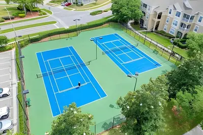 an overhead view of a tennis court at Refúgio 3Q no Windsor Palms Resort in Kissimmee