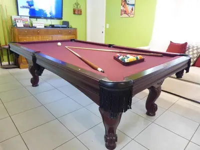 a pool table in a room with at Perfecto Mundo 3, Orlando Area 5BR-2BA-Outdoor Pool-Jacuzzi-Billiard in Orlando