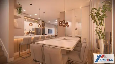 a dining room and kitchen with a table and chairs at The Epic San Jose Paradiso Grande Orlando Florida in Orlando