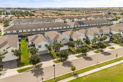 an aerial view of a residential neighborhood with houses at Lavish Villa W Private Pool And Spa And Free Resort in Orlando