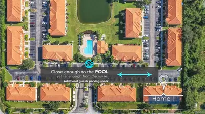 a map of a parking lot with a home at Magic Home! GREAT Spot - 15Min Disney20 Universal in Kissimmee