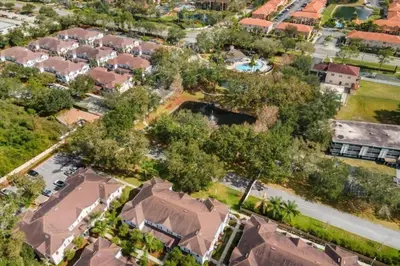 an overhead view of a suburb with houses at 3 Bedrooms 2 Bathrooms Lucaya Village townhouse in Kissimmee