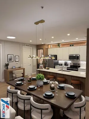 a kitchen and dining room with a table and chairs at The Epic 11 Vista Cay Resort Orlando Florida in Orlando