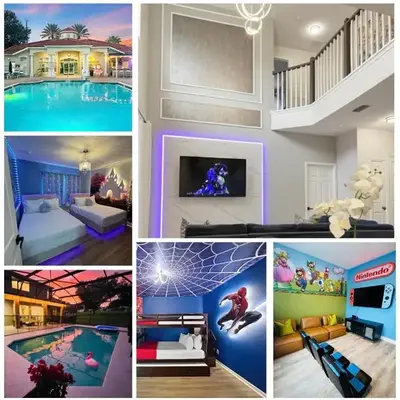 NEW Luxury 7BR Villa 4 Mi to Disney Pool & Spa