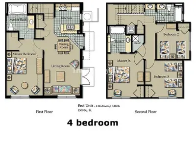 two floor plans of a house at True Fantasies 101 in Kissimmee