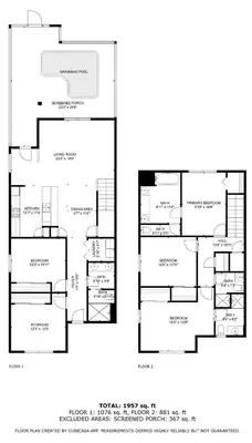 a floor plan of a house at Paradise Found: Private 5-Bed Townhouse Oasis in Kissimmee