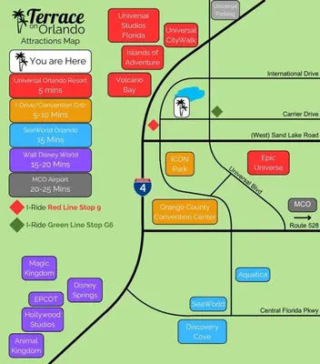a map of the toronto ontario attractions map at Relaxing 2 Bed 2 Bath Condo with Garden View Balcony 7 Min to Universal in Orlando