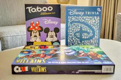 two boxes of video games on a table at Free Breakfast & Parking 2B Disney Resort Condo in Orlando