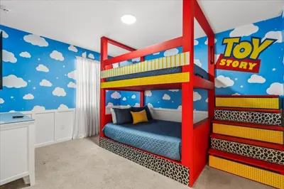a childs bedroom with a toy story bunk bed at 2558Shanti in Kissimmee