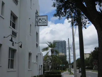a sign on the side of a building at The EO Inn - Downtown Orlando in Orlando