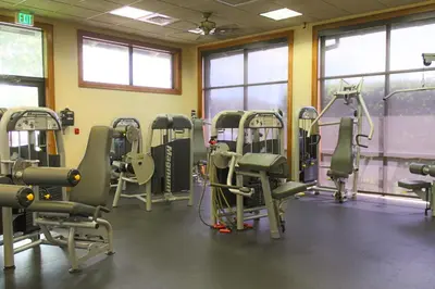 a gym with rows of tread machines and windows at Arnold Palmer's Bay Hill Club & Lodge in Orlando