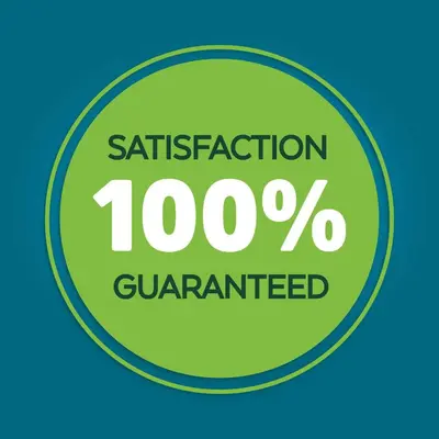 a green satisfaction percent guaranteed sign in a circle at La Quinta Inn by Wyndham Orlando International Drive North in Orlando