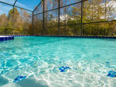a swimming pool with clear blue water with trees in the background at 3 Bed 258 in Kissimmee