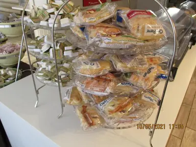 a display of food in plastic bags on a shelf at Quality Inn & Suites Kissimmee near Main Gate in Orlando