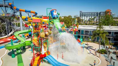 a water amusement park with a water slide at Coco Key Hotel & Water Park Resort in Orlando