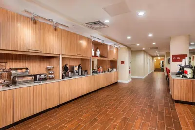 a lobby of a hospital with a kitchen and a cafeteria at TownePlace Suites by Marriott Orlando Altamonte Springs/Maitland in Orlando