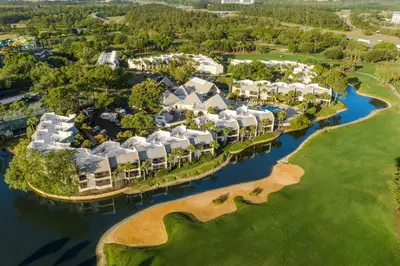 an aerial view of a resort with a golf course at Marriott's Sabal Palms in Orlando