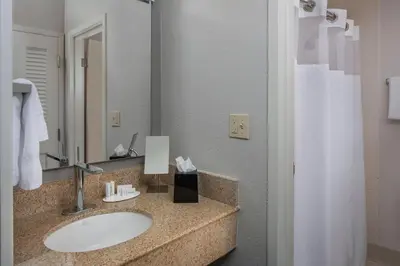 a bathroom with a sink and a mirror at Courtyard Orlando International Drive/Convention Center in Orlando