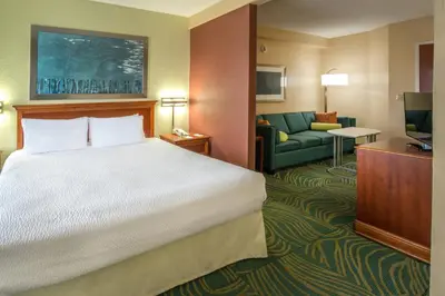 a hotel room with a bed and a couch at SpringHill Suites by Marriott Orlando North-Sanford in Sanford