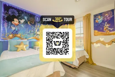 a childs bedroom with a puzzle game on the wall at Three Bedrooms Townhome 3012 in Kissimmee