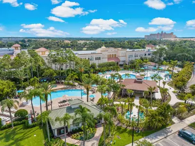 an aerial view of the pool at the resort at Beautiful Condo w Private Balcony Near Universal in Orlando