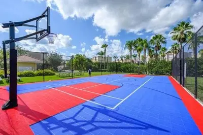 an empty basketball court with a basketball hoop at Gorgeous Apartment in Orlando at Vista Cay Resort in Orlando