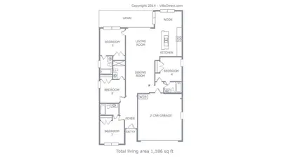 a floor plan of a house at Mickey's Ranch - 4 bed pool home - Windsor Hills in Orlando