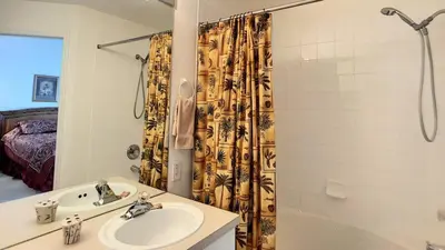 a bathroom with a sink and a shower at Silver Palms in Kissimmee