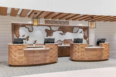 a lobby of a conference room with a sign that reads conference at Sheraton Vistana Resort Villas, Lake Buena Vista Orlando in Orlando
