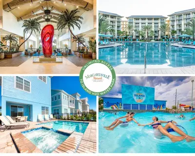 a collage of photos of a pool at a hotel at Blue Oasis Cottage With Private Pool Near Disney And Margaritaville Resort & Island H20 Access - 7968Sh in Orlando