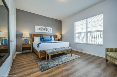 a bedroom with a bed and a window at Orlando Escape in Orlando