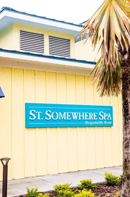 a street sign that reads st some where spa at Paradise Cottage With Private Pool Near Disney And Margaritaville Resort & Island H20 Waterpark Access - 7989Su in Orlando