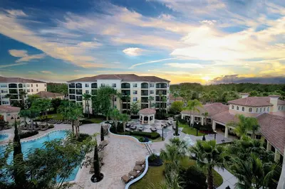 an aerial view of a resort with a pool at WorldQuest Orlando Resort in Orlando