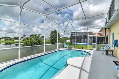 a swimming pool on the roof of a house at Kissimmee Retreat with Pool Near Disney and Golf! in Kissimmee