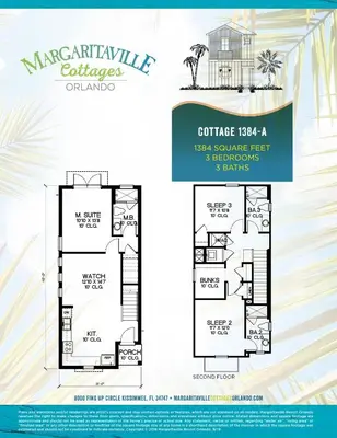 a floor plan of the margarita cartier house at Bright Cottage Near Disney With Margaritaville Resort & Island H2O Access - 8020Sb in Orlando