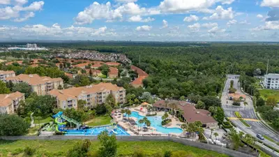 an aerial view of a resort with a pool at Ground Floor at Windsor Hills – 5 Min Disney in Orlando