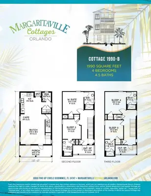 a floor plan of the margaritaville village villas at The Island Life! Near Disney With Margaritaville Resort & Island H2O Access - 8055Kd in Orlando