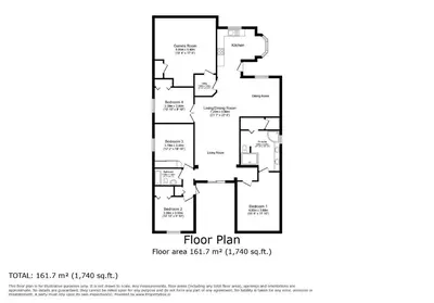 a plan of a floor plan of a house at Making Dreams 4BR Family Villa with Pool and Game Room Near Disney Parks in Kissimmee